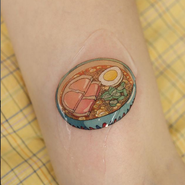 Japanese ramen food tattoo