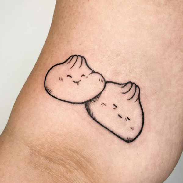 simple and cute Momo food tattoos idea