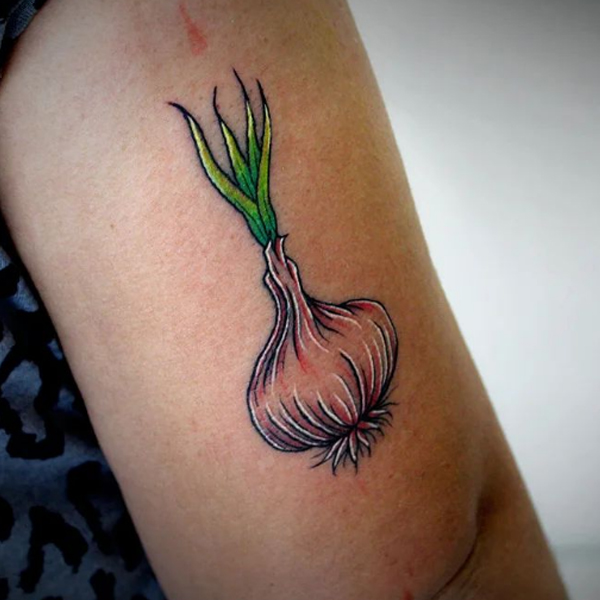  creative onion food tattoos design