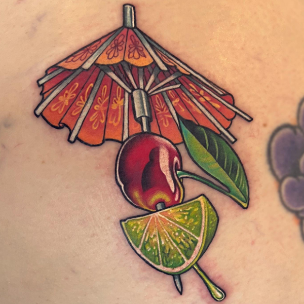 cool lemon cherry tattoo