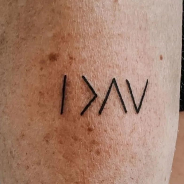 The fine line I am above my high and low minimal tattoo