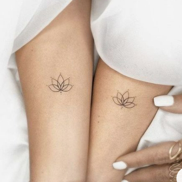 Beautiful Lotus matching tattoo