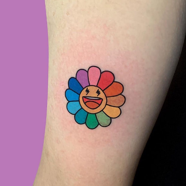 Colorful happy daisy flower