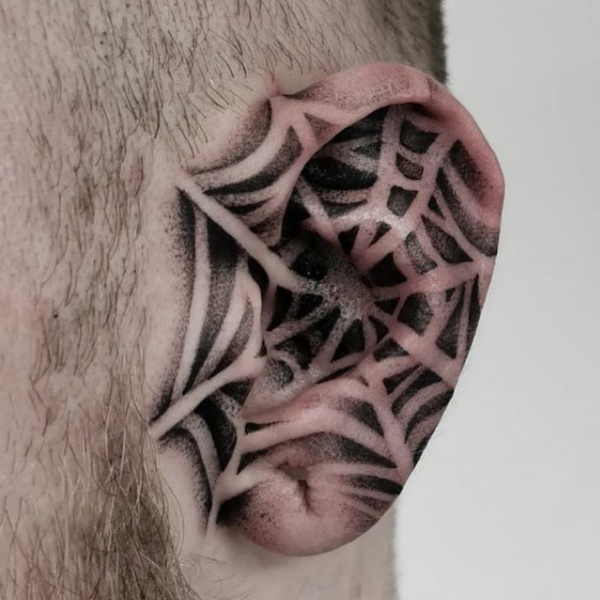 Amazing spider web tattoo