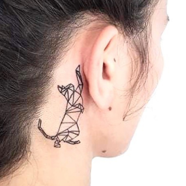  Amazing abstract cat tattoo