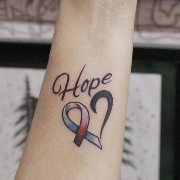 Elegant Heart Hope tattoo design