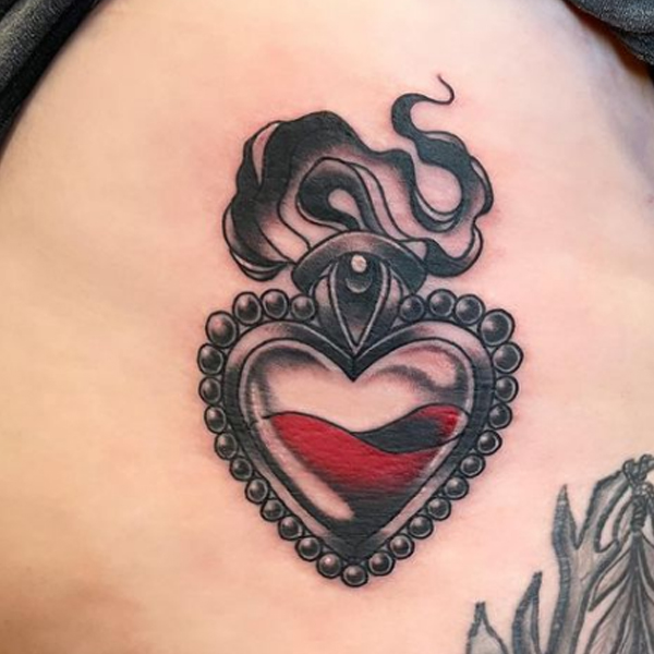 Beautiful sacred heart tattoo design 