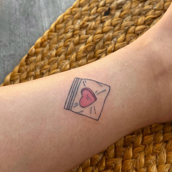  Minimal paper Heart tattoo 