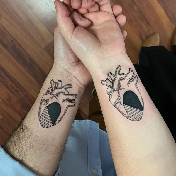 Amazing matching couple tattoo designs