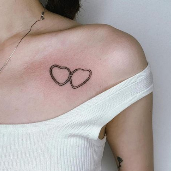 Artistic heart frame tattoo design