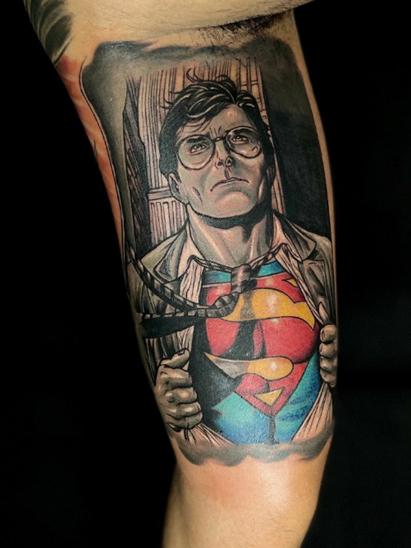 An amazing superman Superhero tattoo