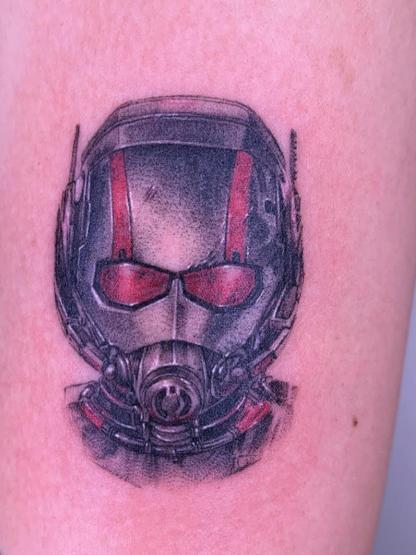 Awesome Antman Face superhero tattoo