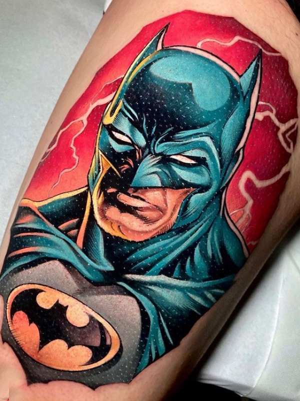 Fabulous Batman Colorful superhero tattoo