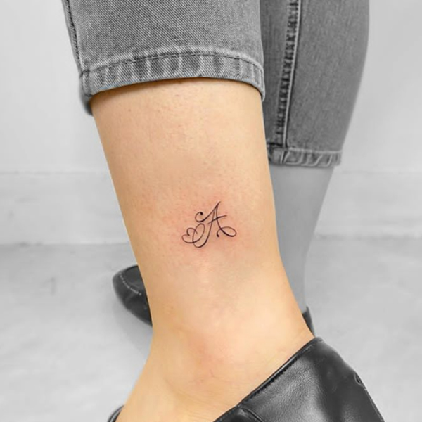 Beautiful calligraphy font a-letter tattoo