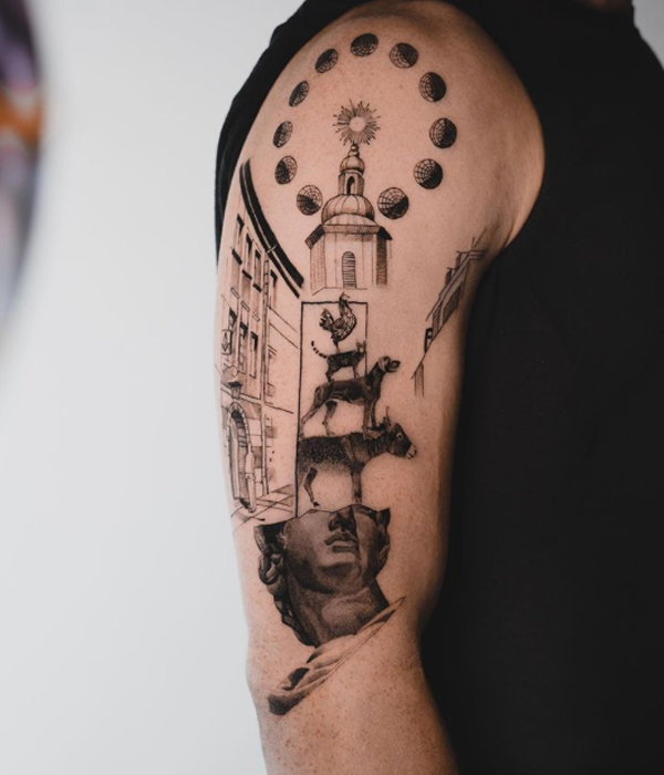 Creative home town influenced tattoo design