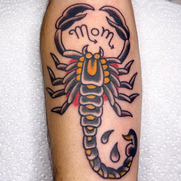 Pretty Scorpio design, mom-dad tattoo design