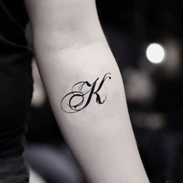 Splendid K-letter small tattoo for hand