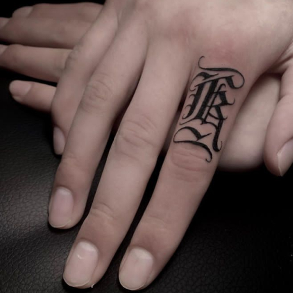 Awesome Calligraphy k-letter design finger tattoo design
