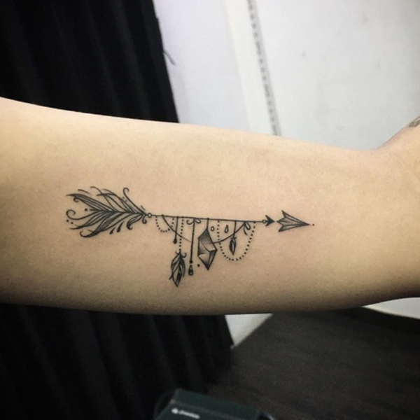 Beautiful arrow ornamental tattoo design