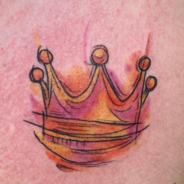 Creative abstract crown colorful tattoo