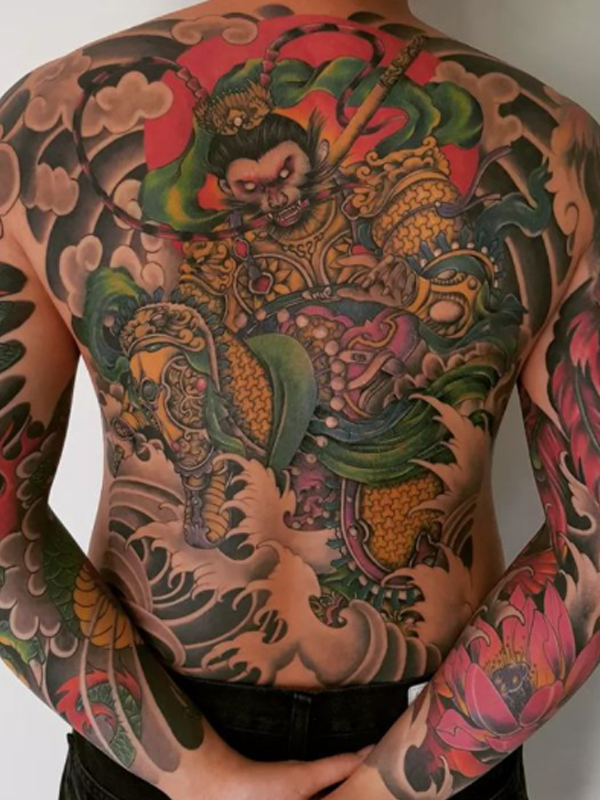 Splendid colorful Japanese tattoo design