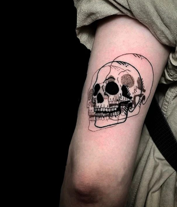  Stunning cheealars skull black tattoo