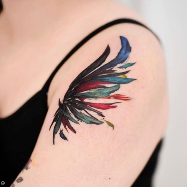  Stunning colorful wing on the bicep