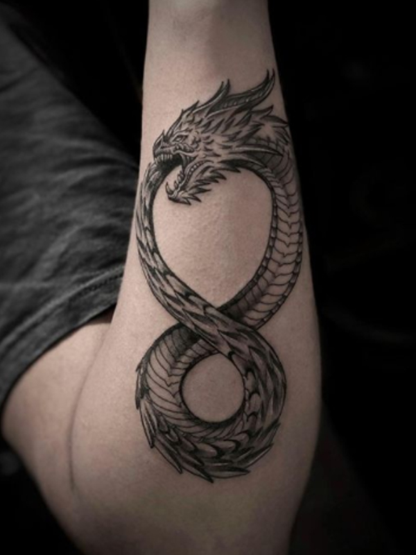 Pretty eternal dragon infinity tattoo design