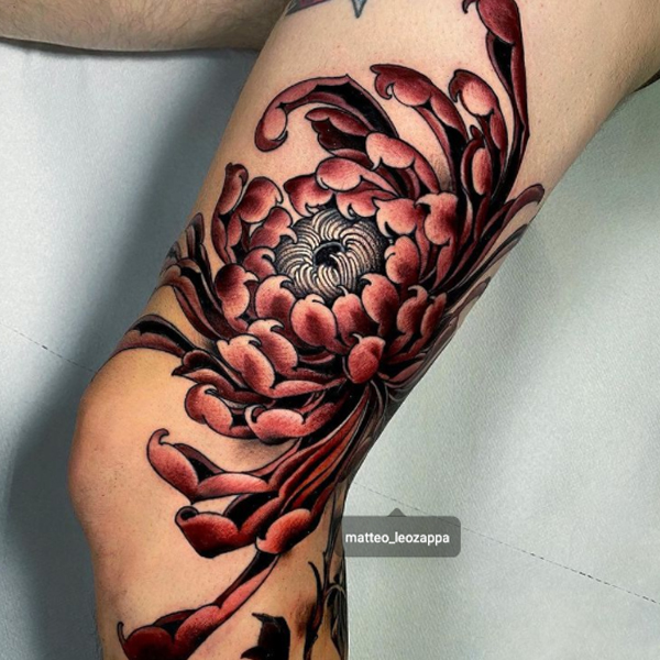 Amazing detailing peony flower tattoo