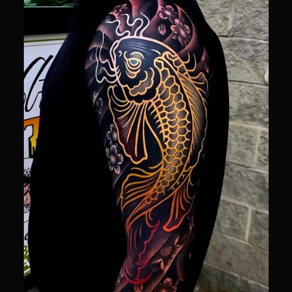 Creative Japanese koi fish with vibrant color
