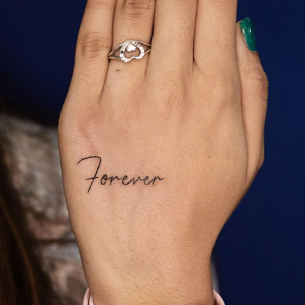  Amazing word Forever tattoo