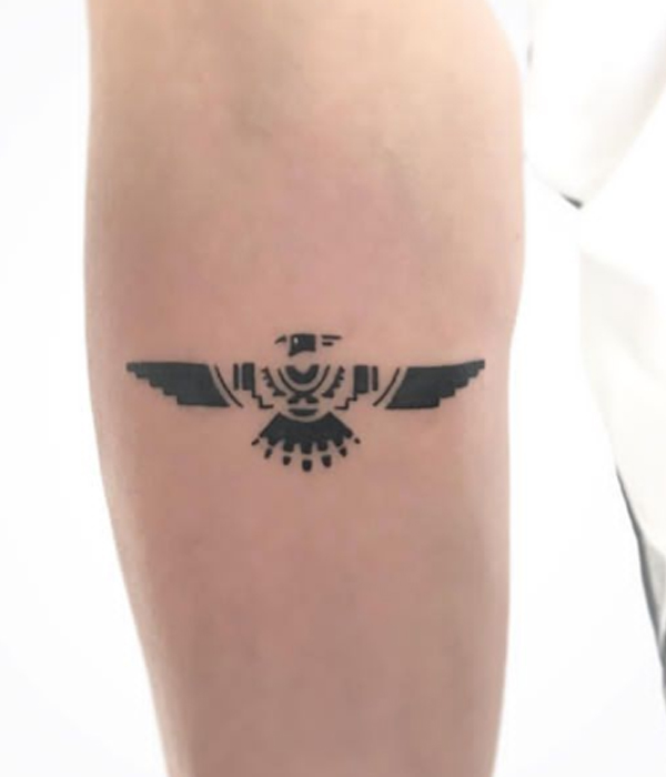 Elegant black small eagle, Maori tattoo design