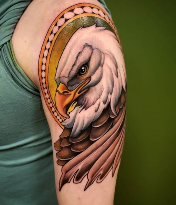 Awesome colorful eagle tattoo design