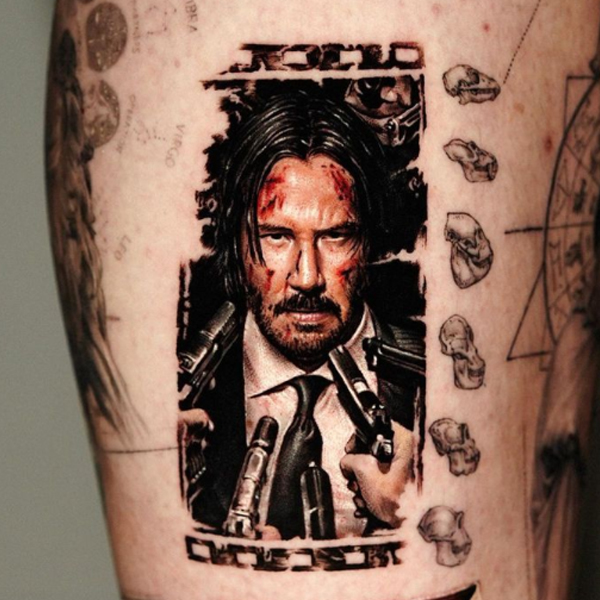 Marvelous Keanu reeves portrait as a fictional character John wick