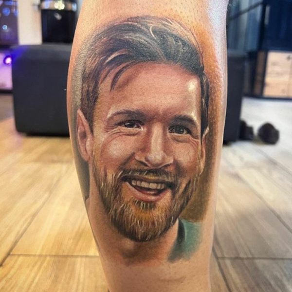 Gracious Colorful portrait of Football player Leonardo Messi