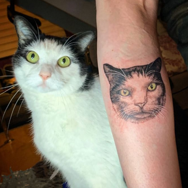 Beautiful portrait of cat tattoo design